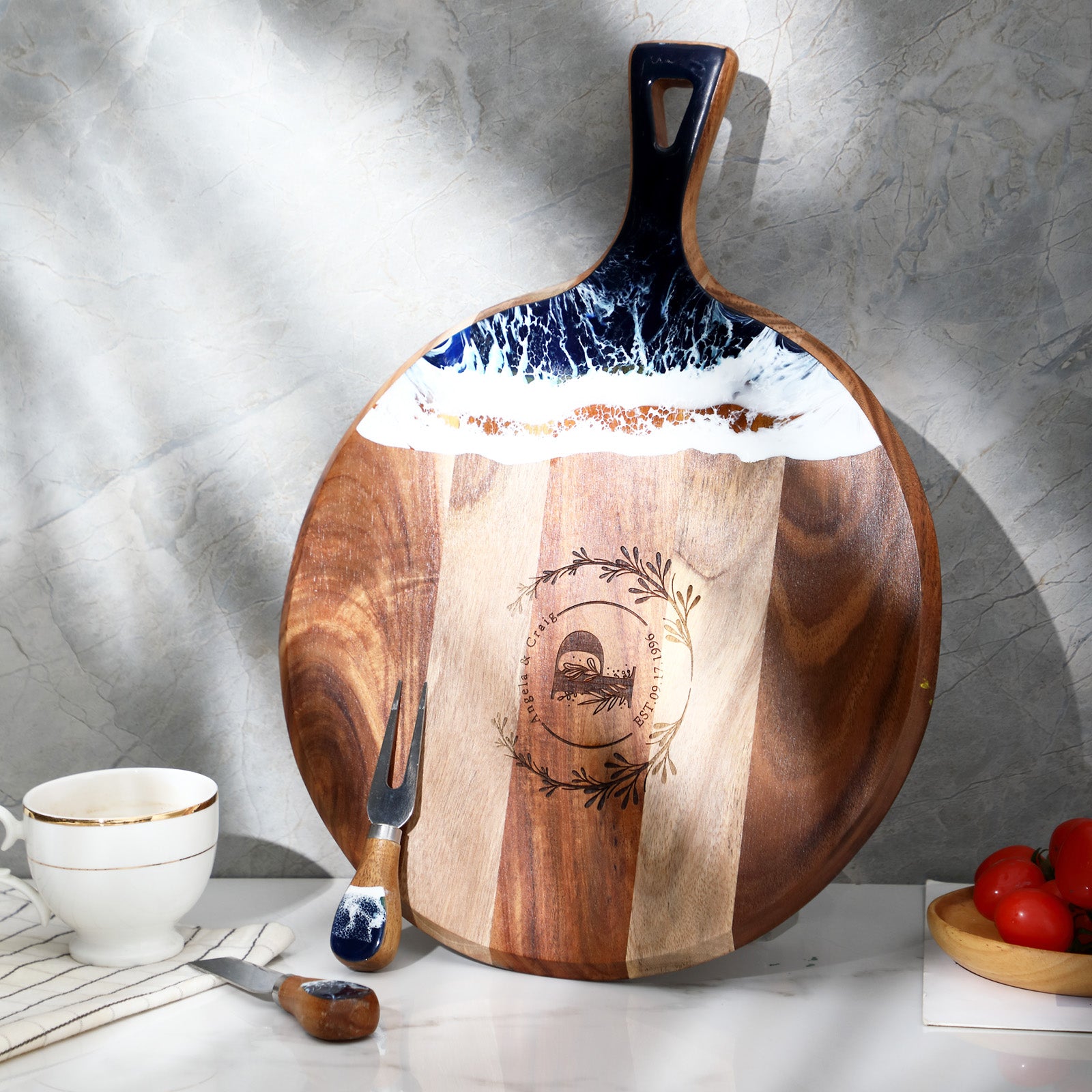 Personalized Engraving Round Cutting Board