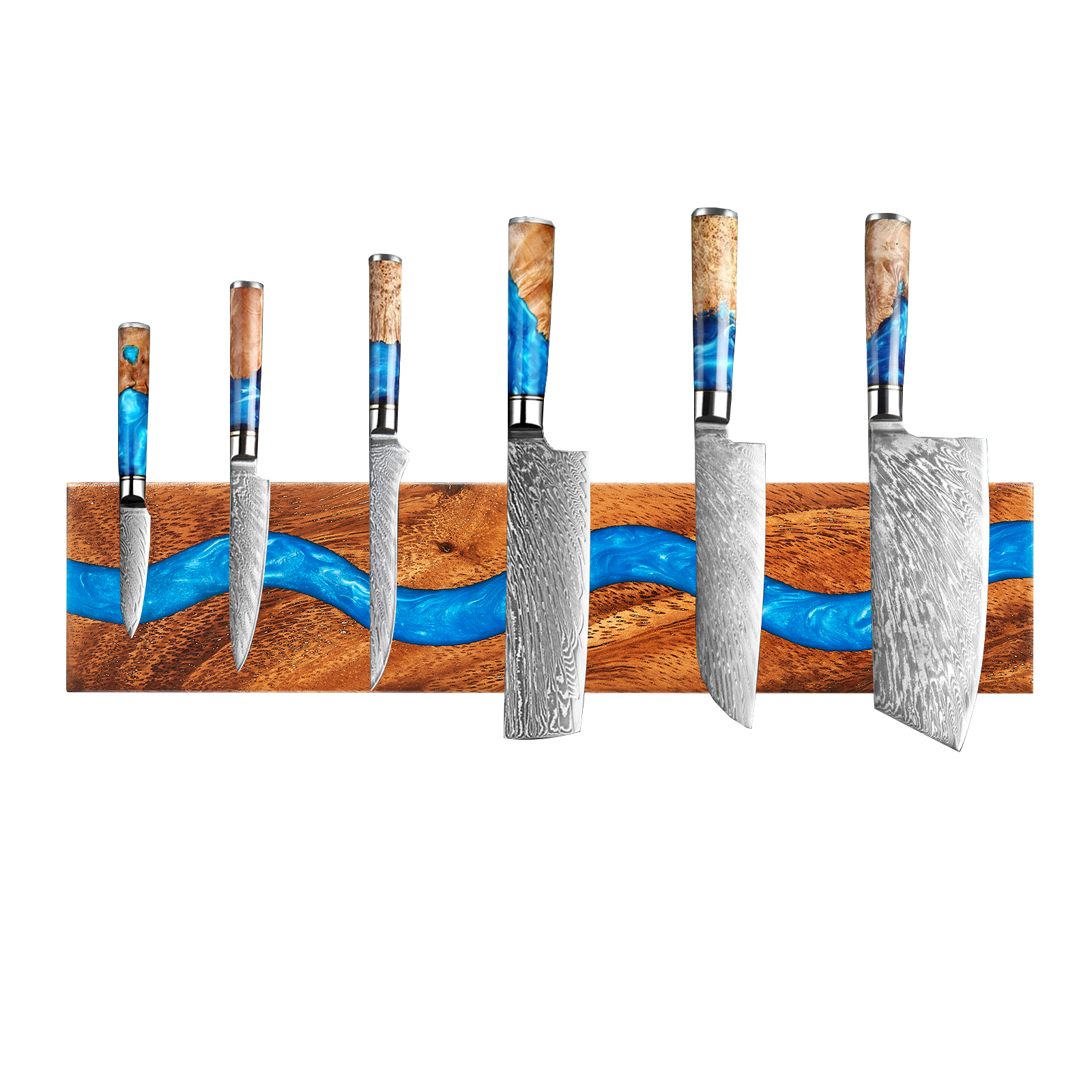 11.8in(30cm) Wood Resin and Wood Magnetic Knife Holder (No Knives, Multiple Colors)