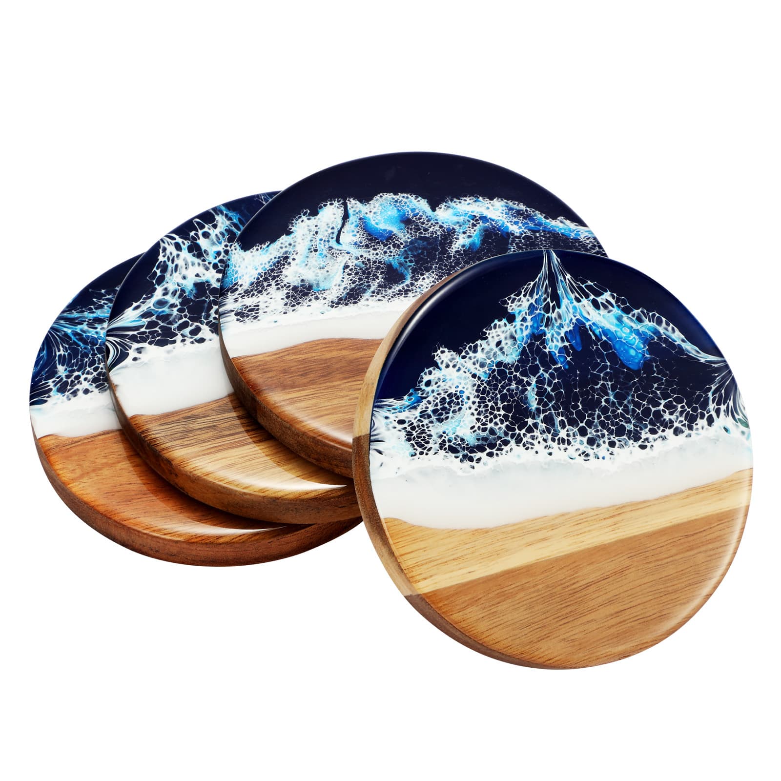 Ocean Blue resin coasters