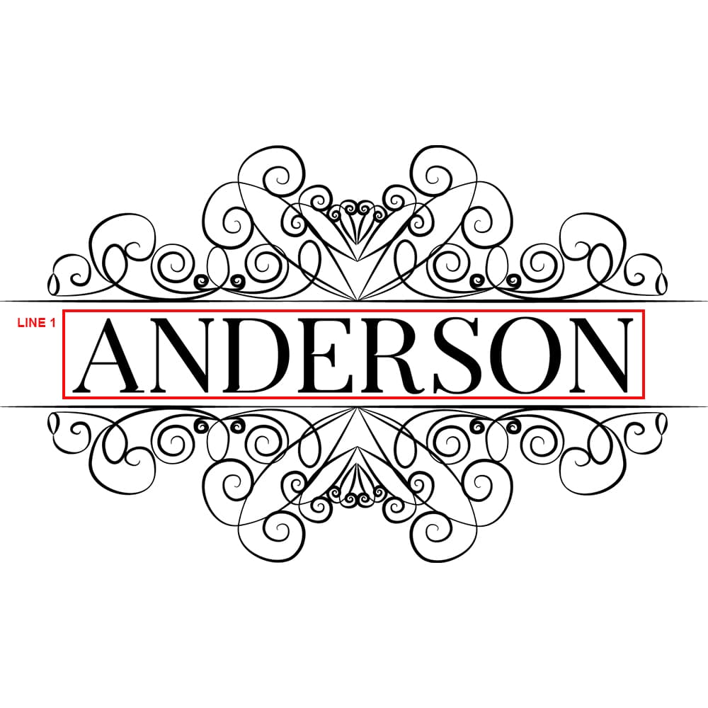 Design 9 ornamental engraving template with one personalization area