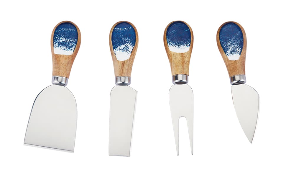 Ocean Blue resin cheese knives