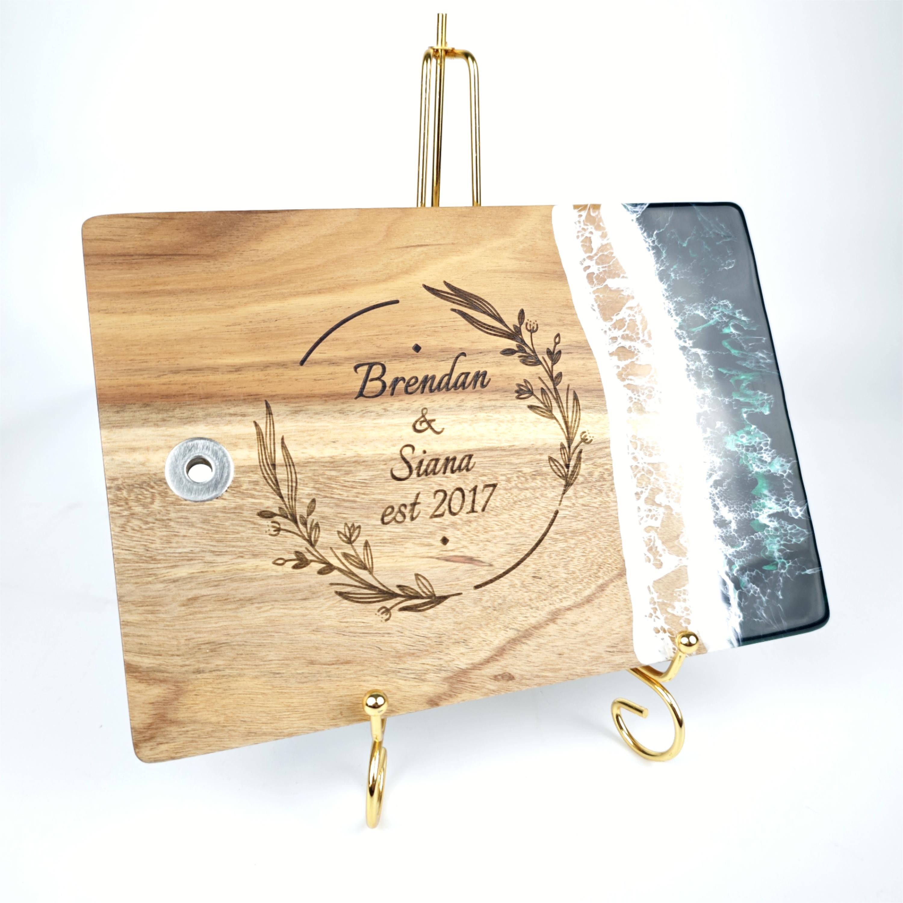 engraved resin cutting board wedding gift