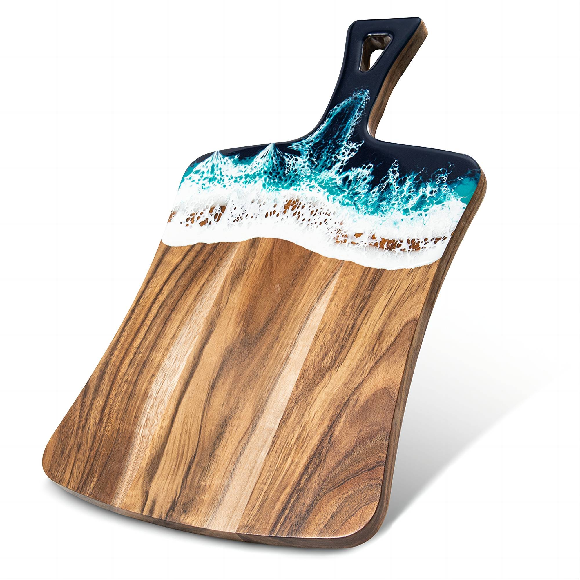 Acacia Wood Cutting Board with Handle Wooden Resin Charcuterie Boards Cutting Board for Meat Bread Serving Board  Cutting Board Chopping Board