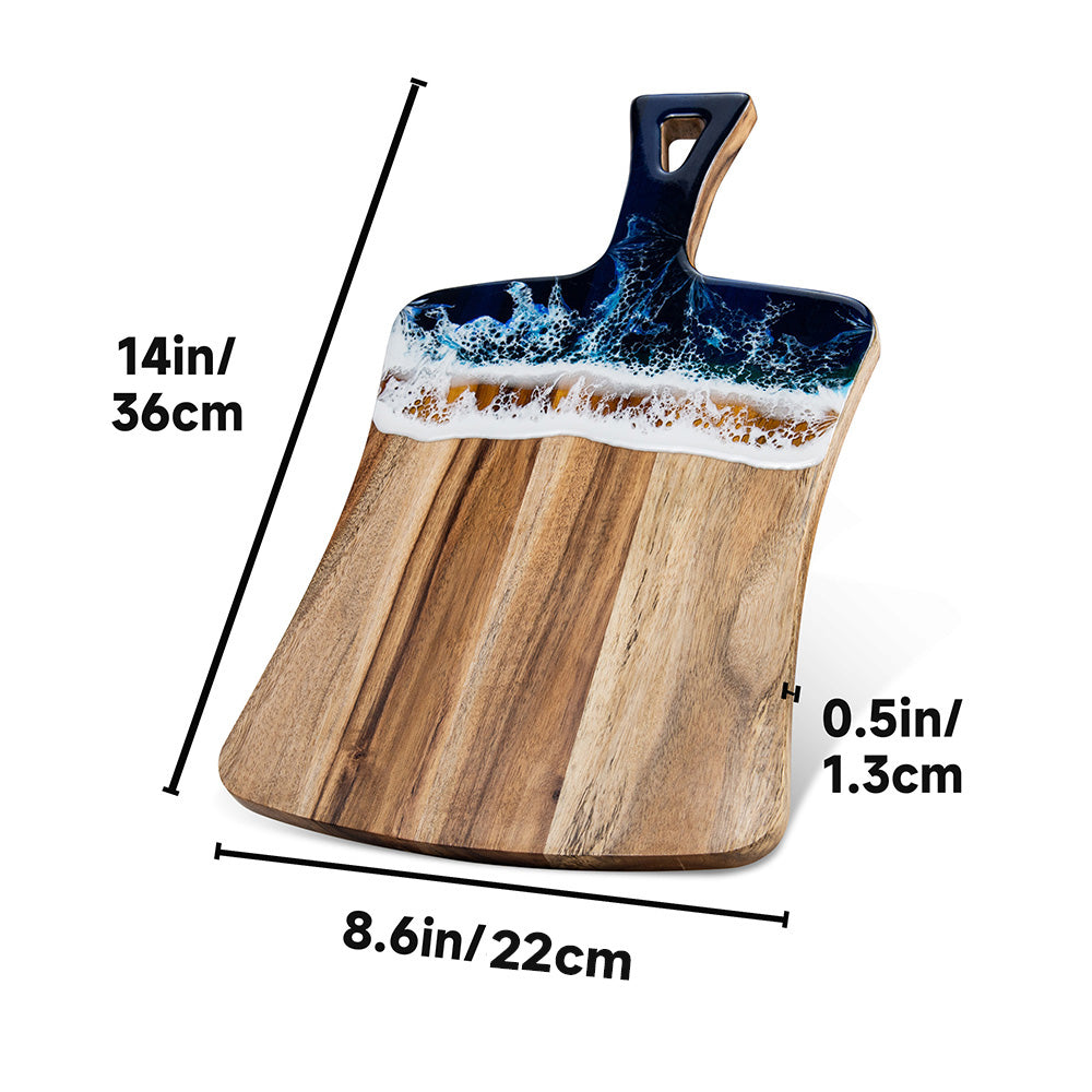 Acacia Wood Cutting Board with Handle Wooden Resin Charcuterie Boards Cutting Board for Meat Bread Serving Board  Cutting Board Chopping Board