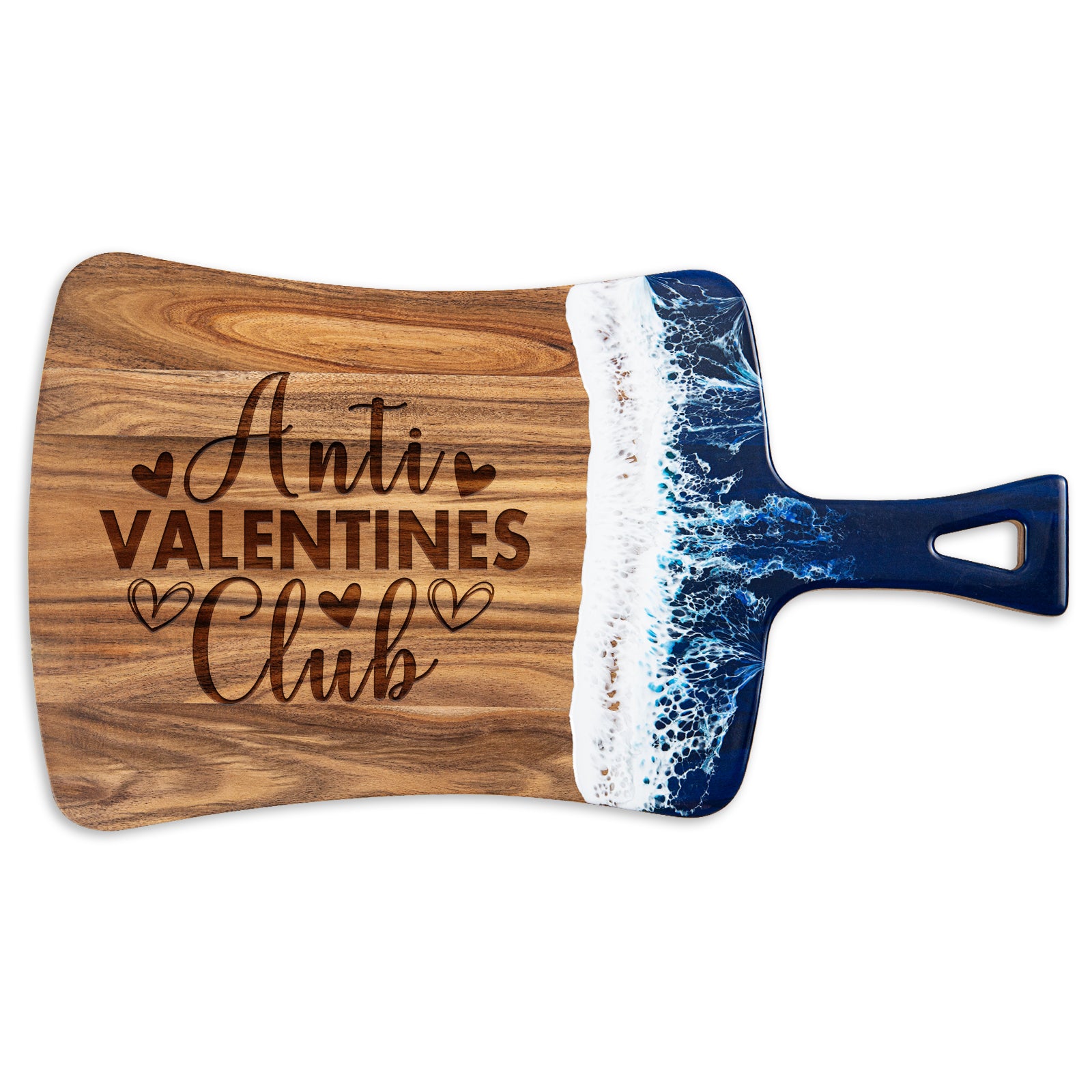 "Anti Valentine's Club" Fan Resin Cutting Board with Handle