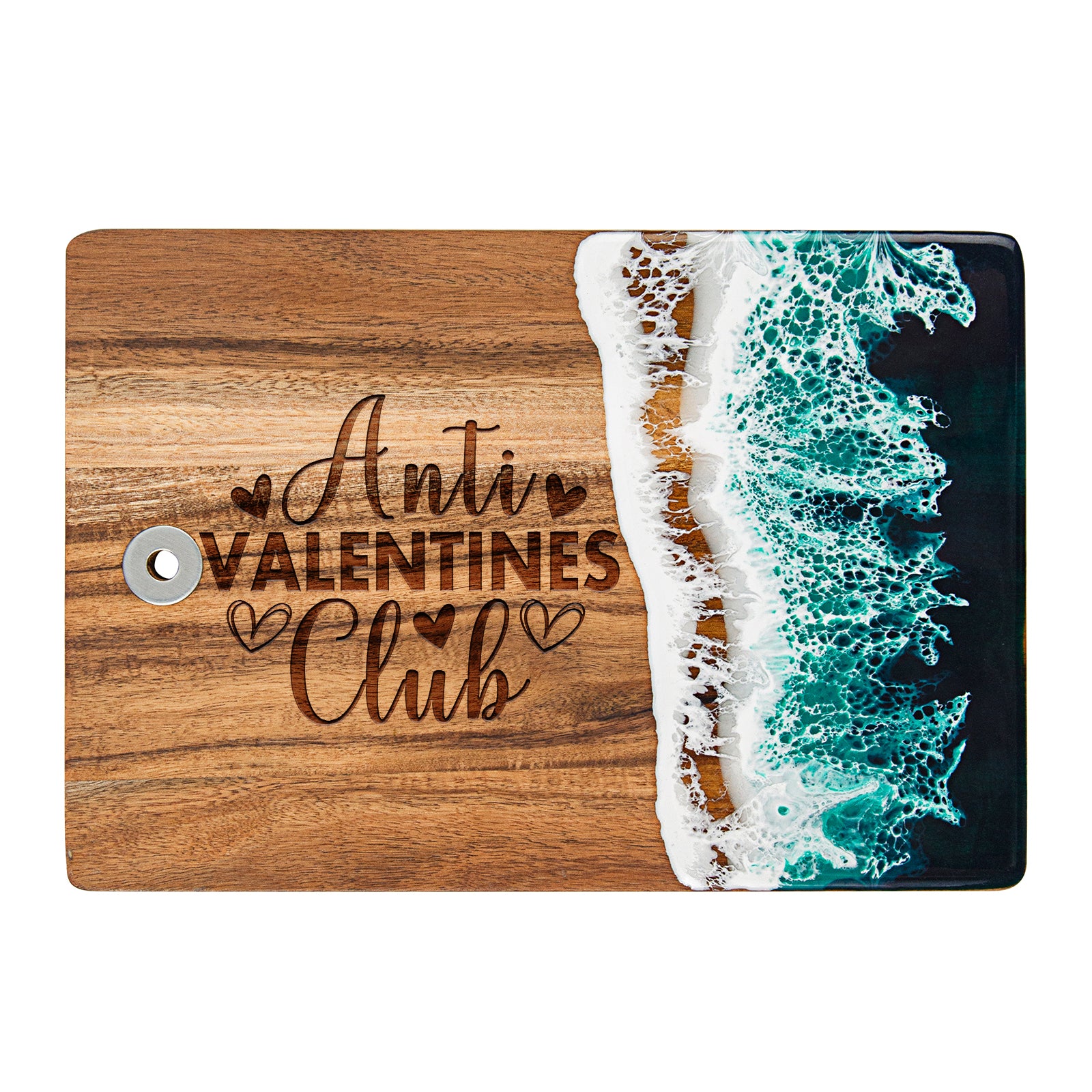 "Anti Valentines Club" Small Resin Cutting Board