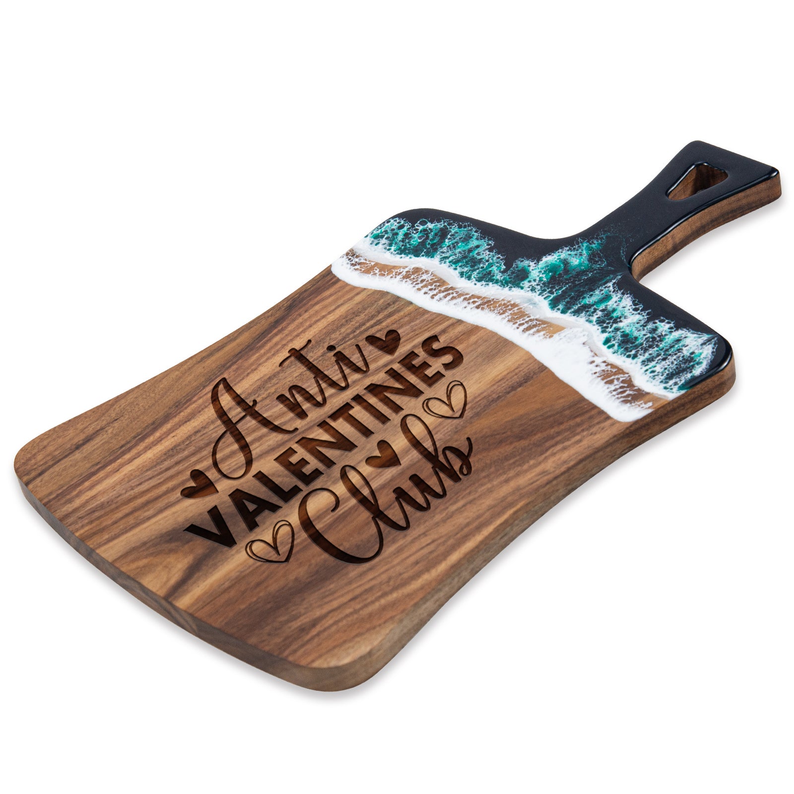 "Anti Valentine's Club" Fan Resin Cutting Board with Handle