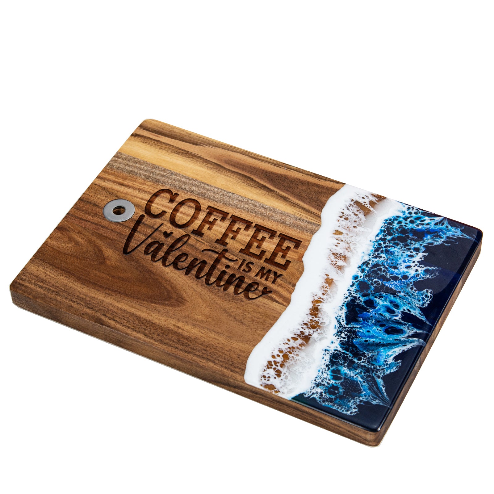 Coffee is My Valentine small resin wood cutting board Valentine's Day gift
