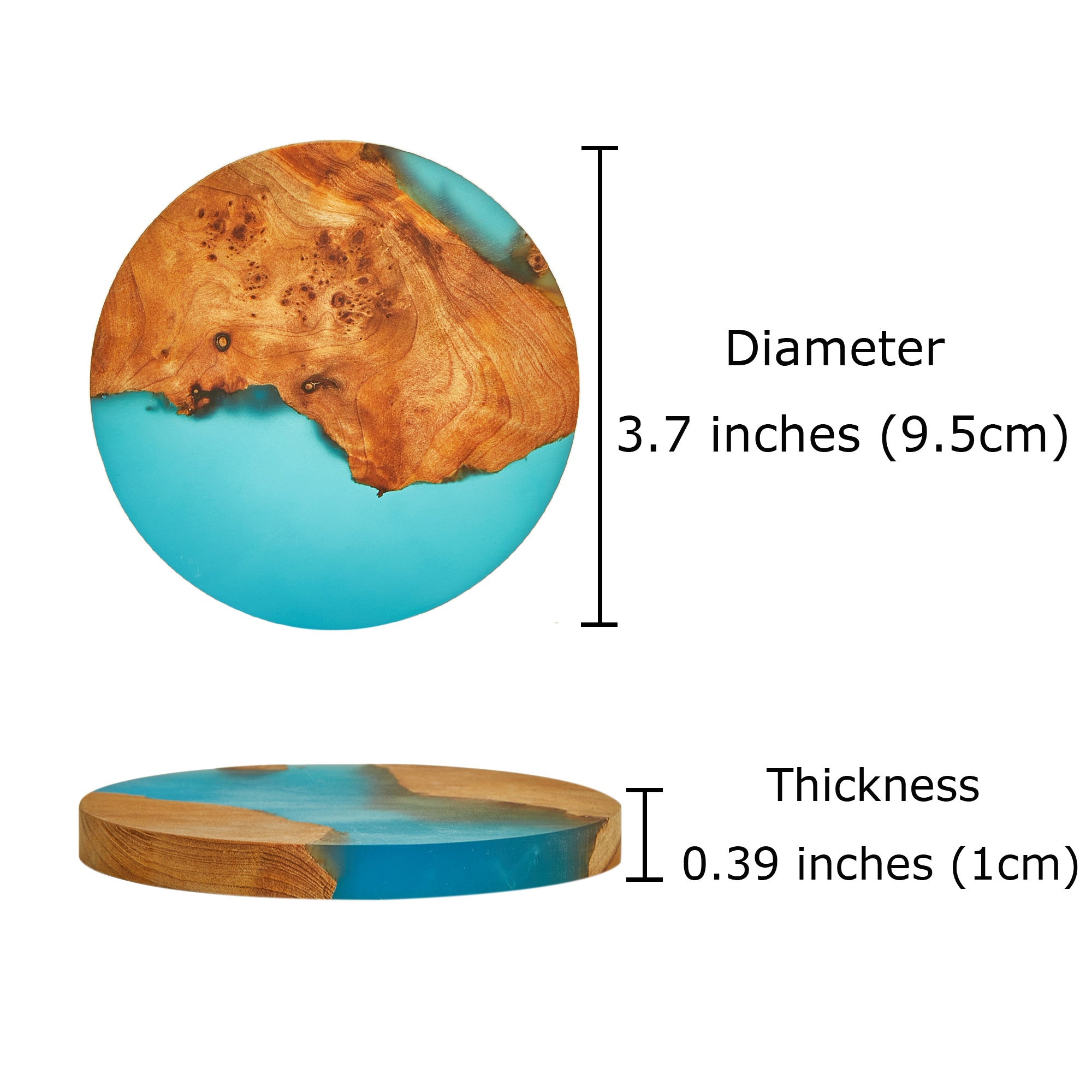 Handmade resin bar coasters with colorful wave pattern for home decor