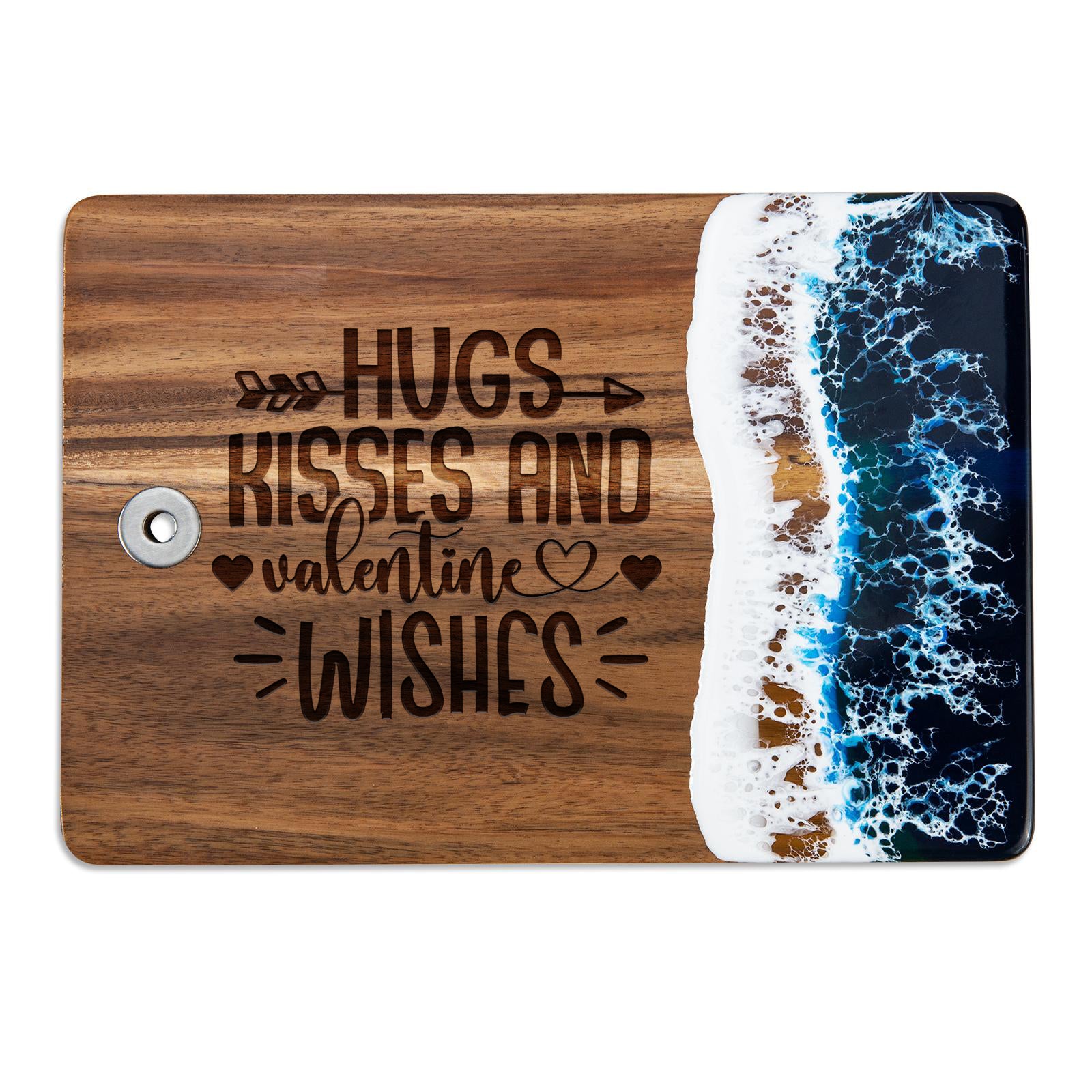 "Hugs, Wishes, and Valentine Wish " Small Resin Cutting Board