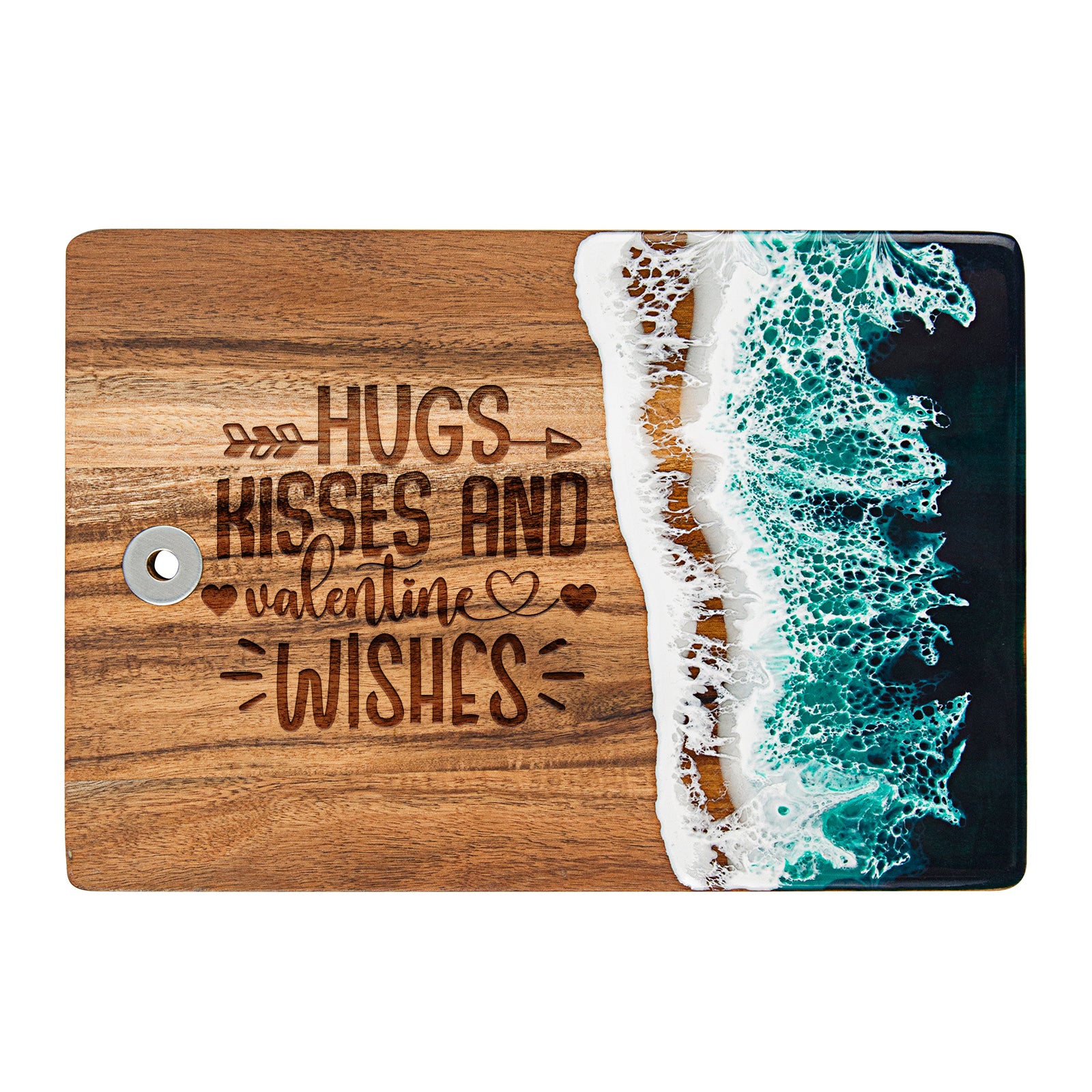 "Hugs, Wishes, and Valentine Wish " Small Resin Cutting Board