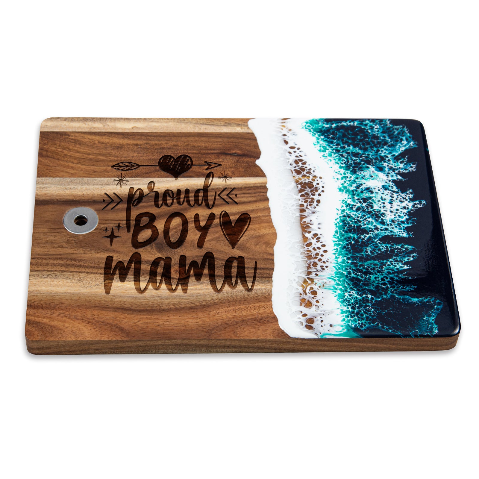 "Proud Boy Mama" Small Resin Cutting Board