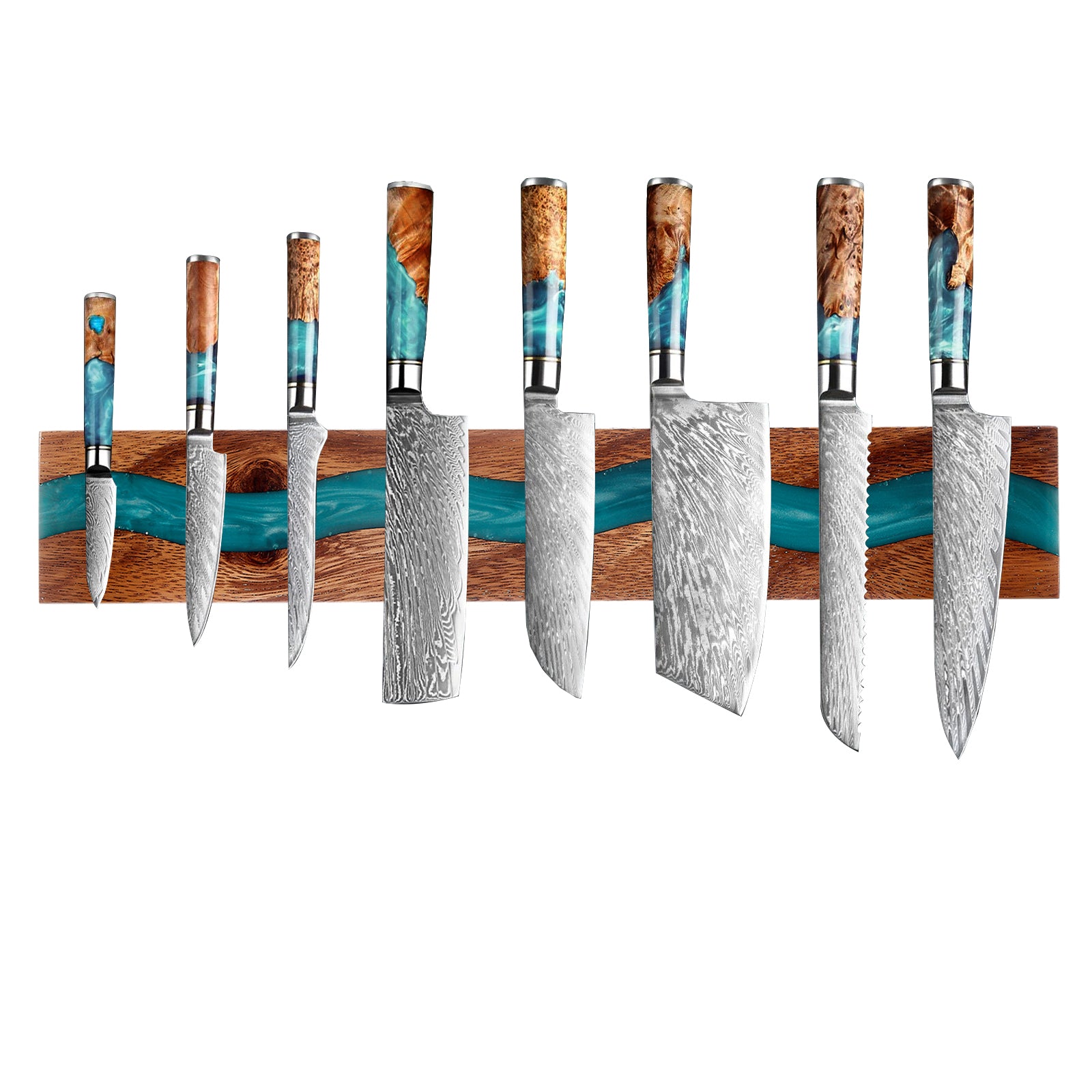 Resin and Wood Magnetic Knife Holder for Wall