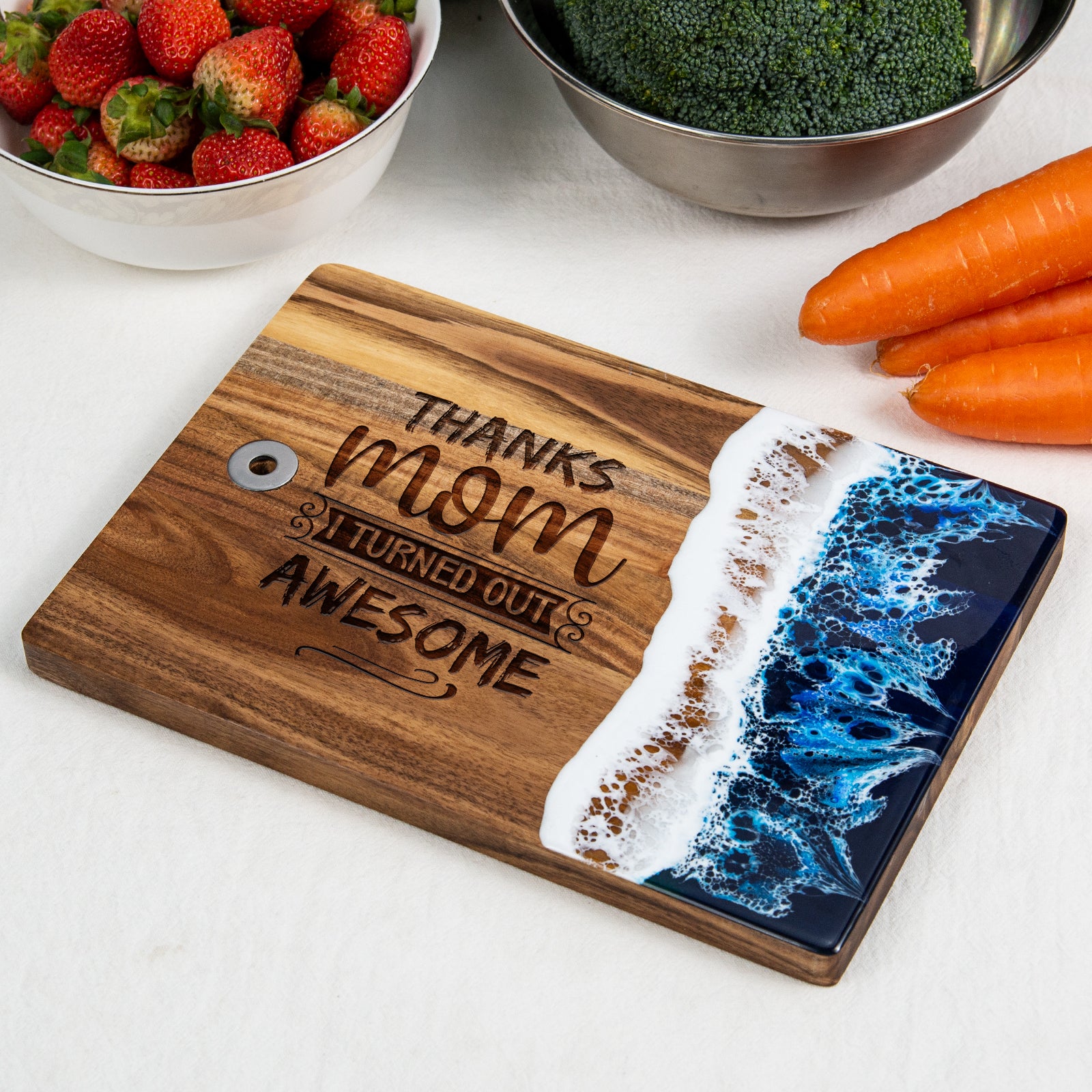 "Thanks Mom I Turned Out Awesome" Small Resin Cutting Board