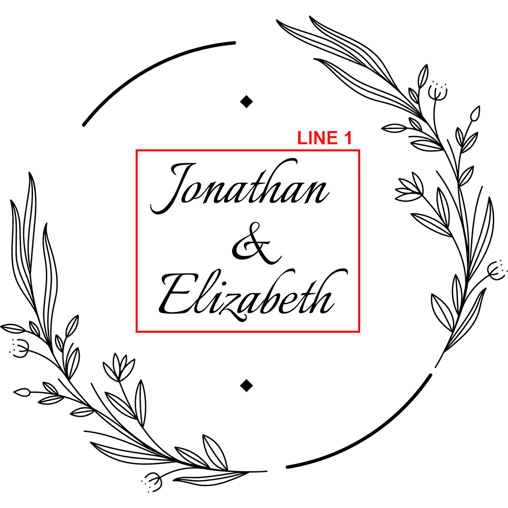 Design 4 wreath engraving template with one personalization area