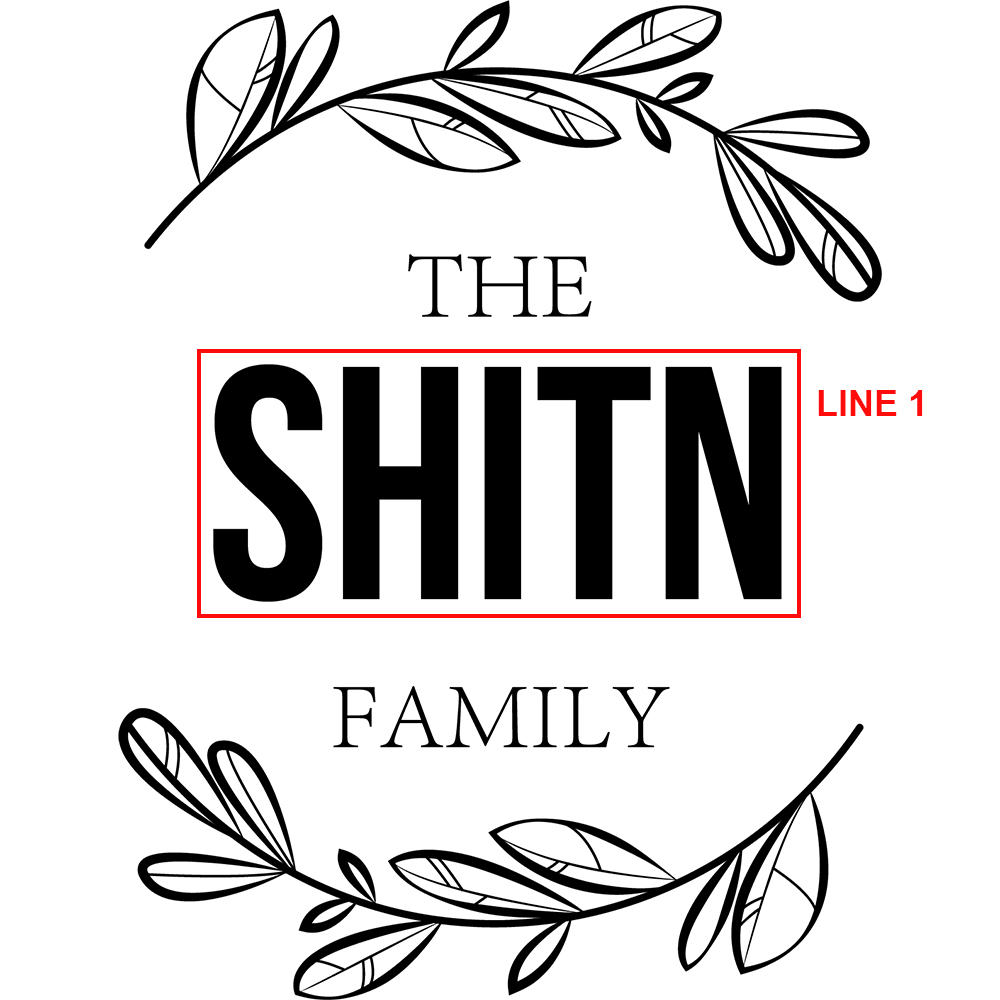 Design 6 family name engraving template with one personalization area