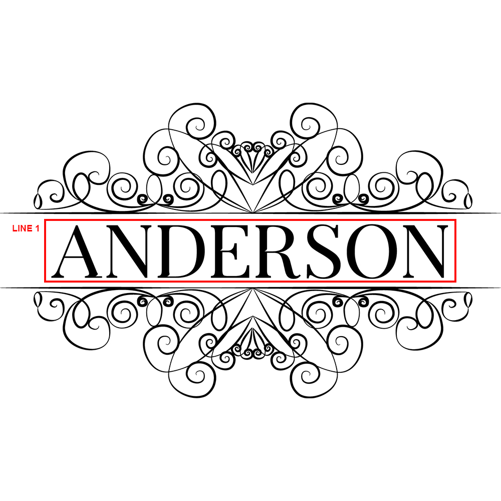 Design 9 ornamental engraving template with one personalization area