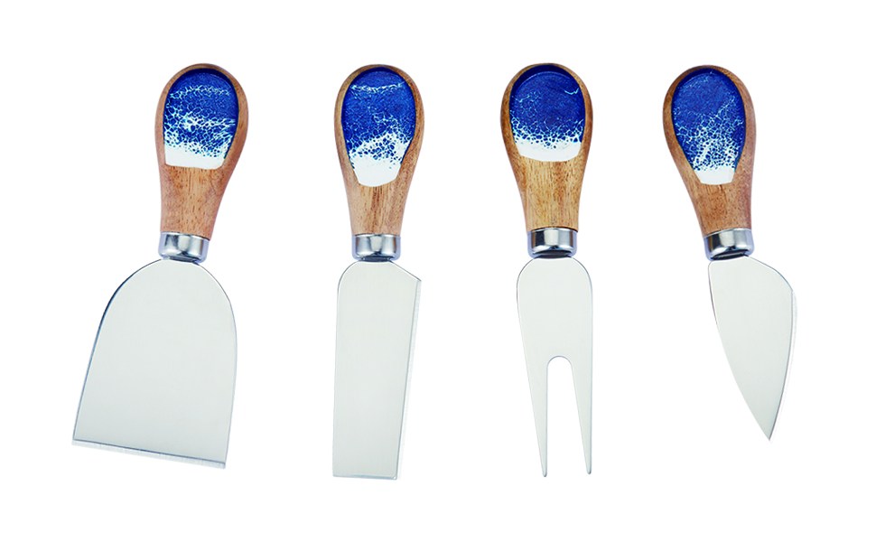 Ocean Blue resin cheese knives