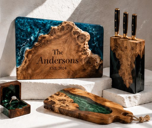 Wood and resin product collection image for the headphone holder listing